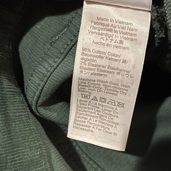 J. Crew, Emerald/Hunter Green Corduroy, slim fit pants, 27P - Picture 8 of 8